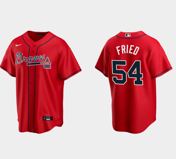 Toddlers Atlanta Braves #54 Max Fried Red Stitched Baseball Jersey Toddlers Atlanta Braves #54 Max Fried Red Stitched Baseball Jersey